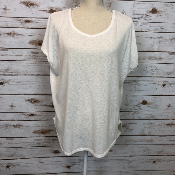 Lane Bryant Tops - Lane Bryant White sheer open back top